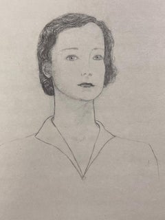 Elegant Portrait of Young Lady Paris School Mid 20th Century Listed Artist