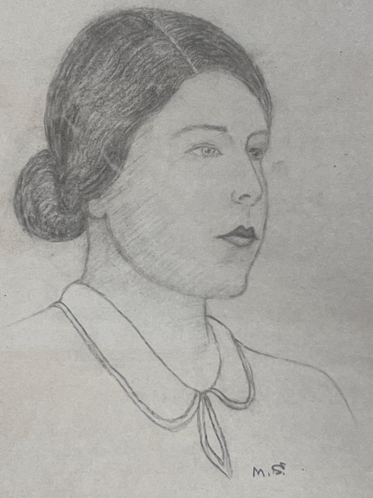 Elegant Portrait of Young Lady Paris School Mid 20th Century Listed Artist - Painting by Marjorie Schiele (1913-2008)