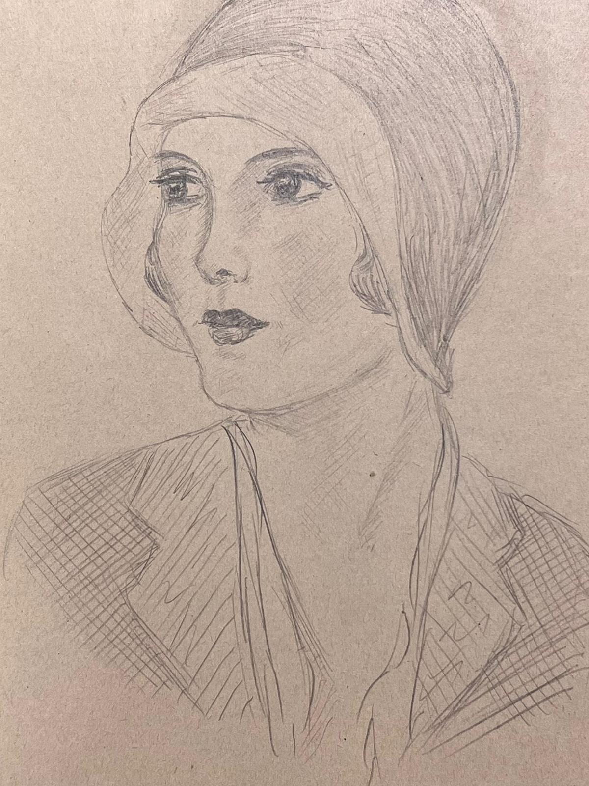Elegantes Porträt einer jungen Dame, Pariser Schule, Mitte des 20. Jahrhunderts, gelistete Künstlerin (Amerikanischer Impressionismus), Painting, von Marjorie Schiele (1913-2008)