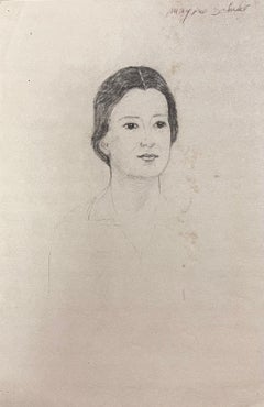 Elegant Portrait of Young Lady Paris School Mid 20th Century Listed Artist