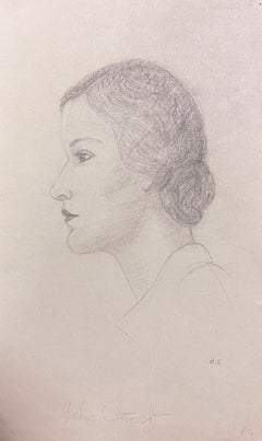 Elegant Portrait of Young Lady Paris School Mid 20th Century Listed Artist