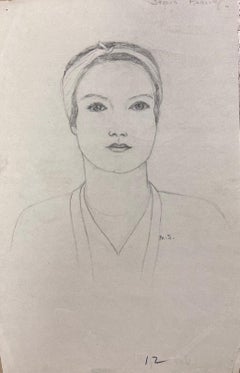 Elegant Portrait of Young Lady Paris School Mid 20th Century Listed Artist