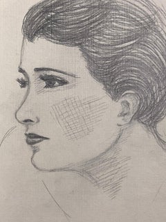 Elegant Portrait of Young Lady Paris School Mid 20th Century Listed Artist