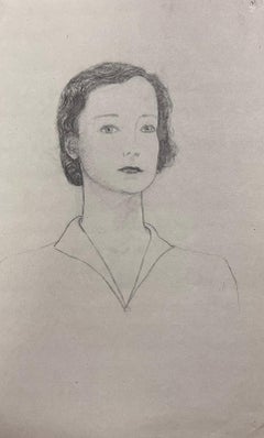 Elegant Portrait of Young Lady Paris School Mid 20th Century Listed Artist