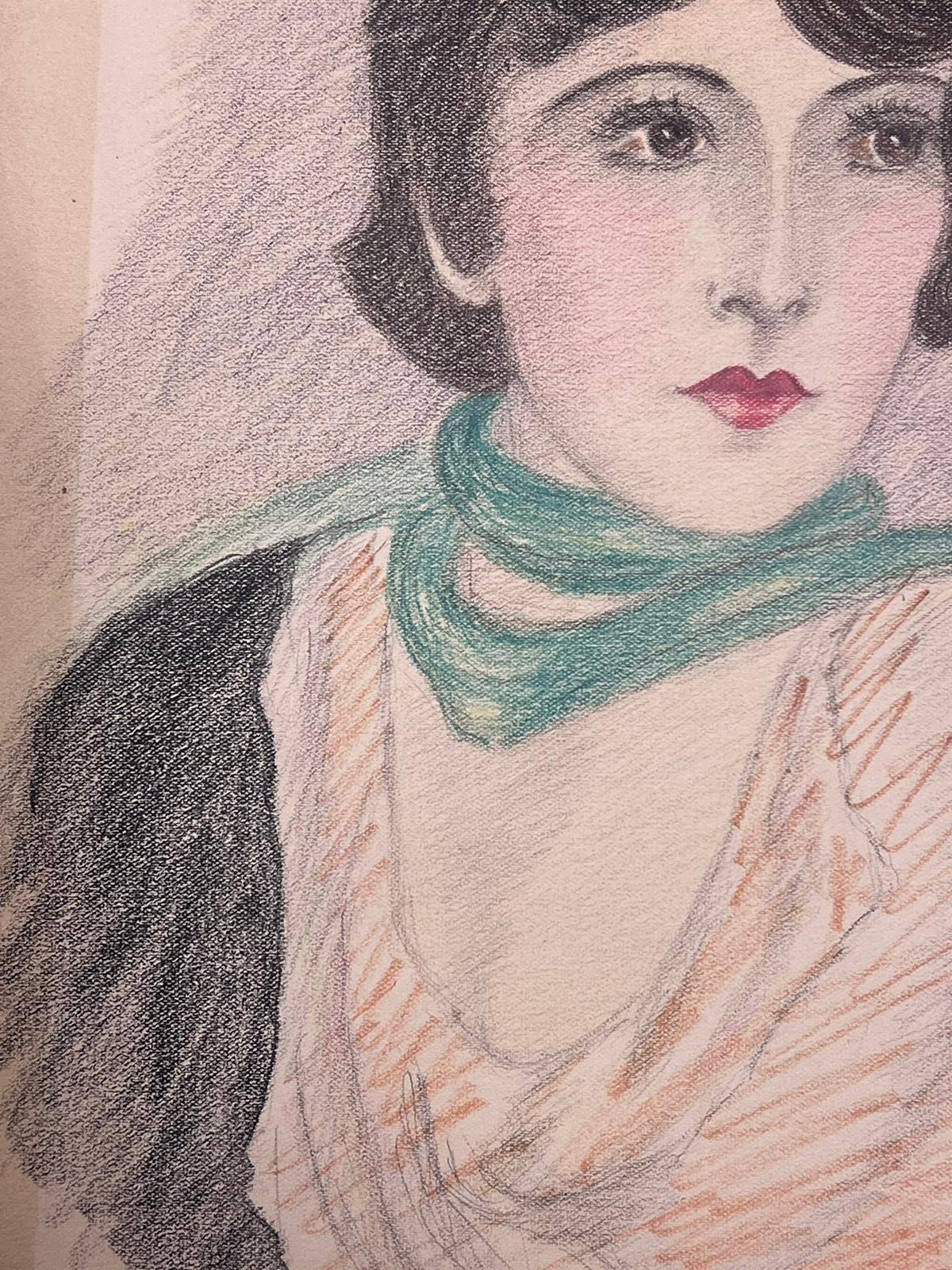 Portrait of an Elegant Lady
original pencil drawing on paper
by Marjorie Schiele (1913-2008) *see notes below
signed
piece of paper is 12 x 9.5 inches
In good condition, though with minor old stains as all old paper does.
provenance: from a private