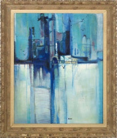 Mid Century Modern "Reflections" Oil 1950s