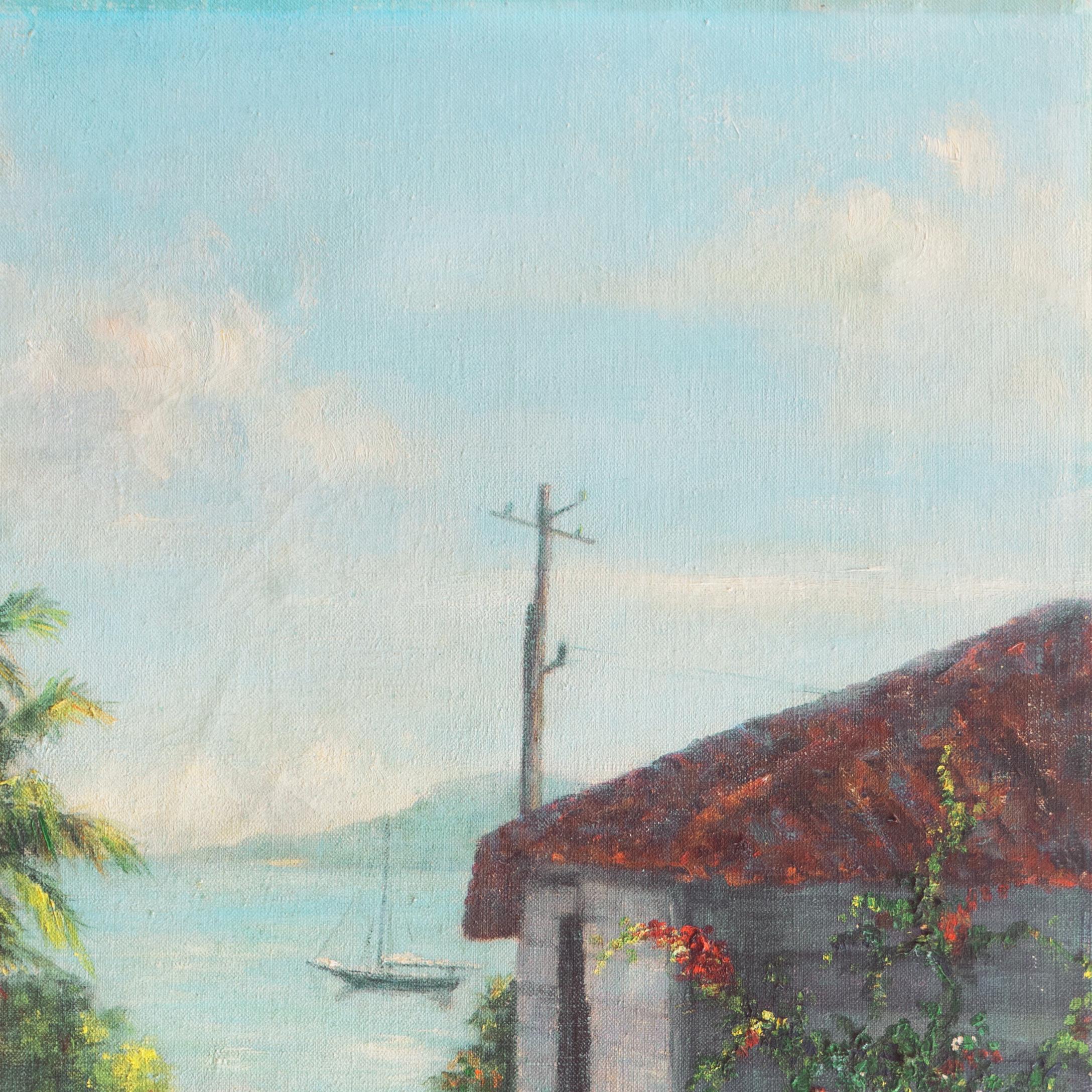 'Coastal Cottages', Mid-century Massachusetts Woman Artist, California For Sale 2