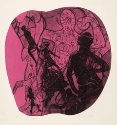 Apple (2nd Edition), Surrealist Etching by Marjorie Tomchuk