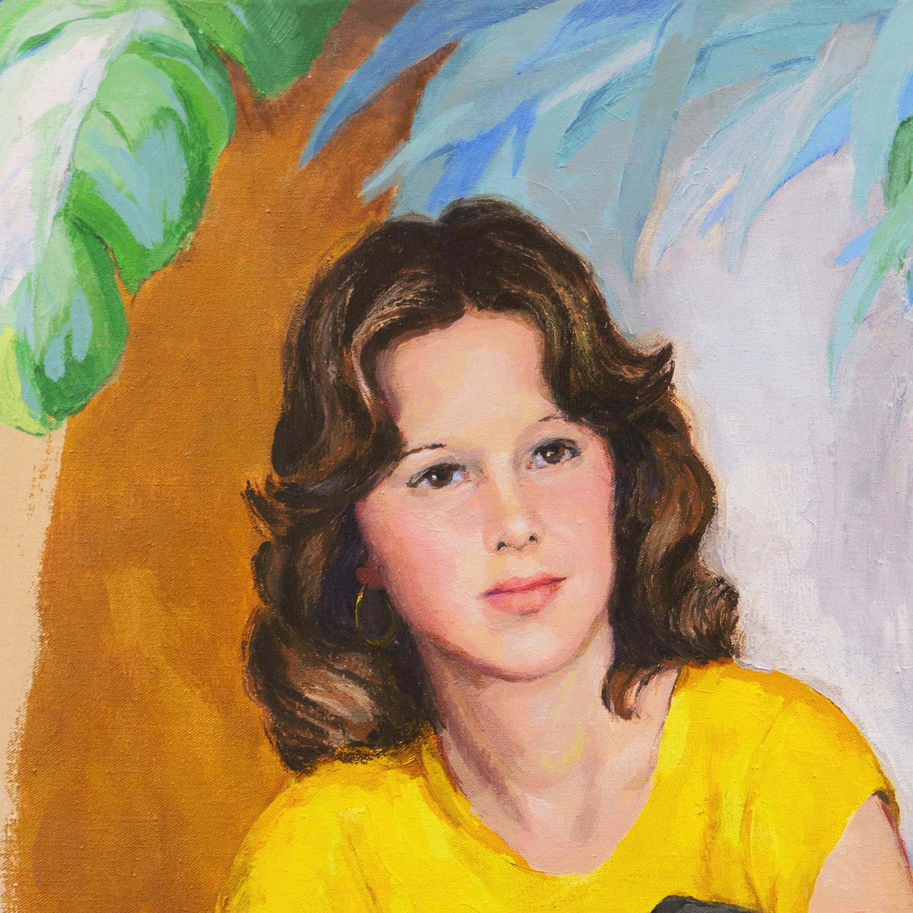 'Hermanos setenteros', Pareja de retratos al óleo, Moda de la época de los 70, Gran Danés en venta 2