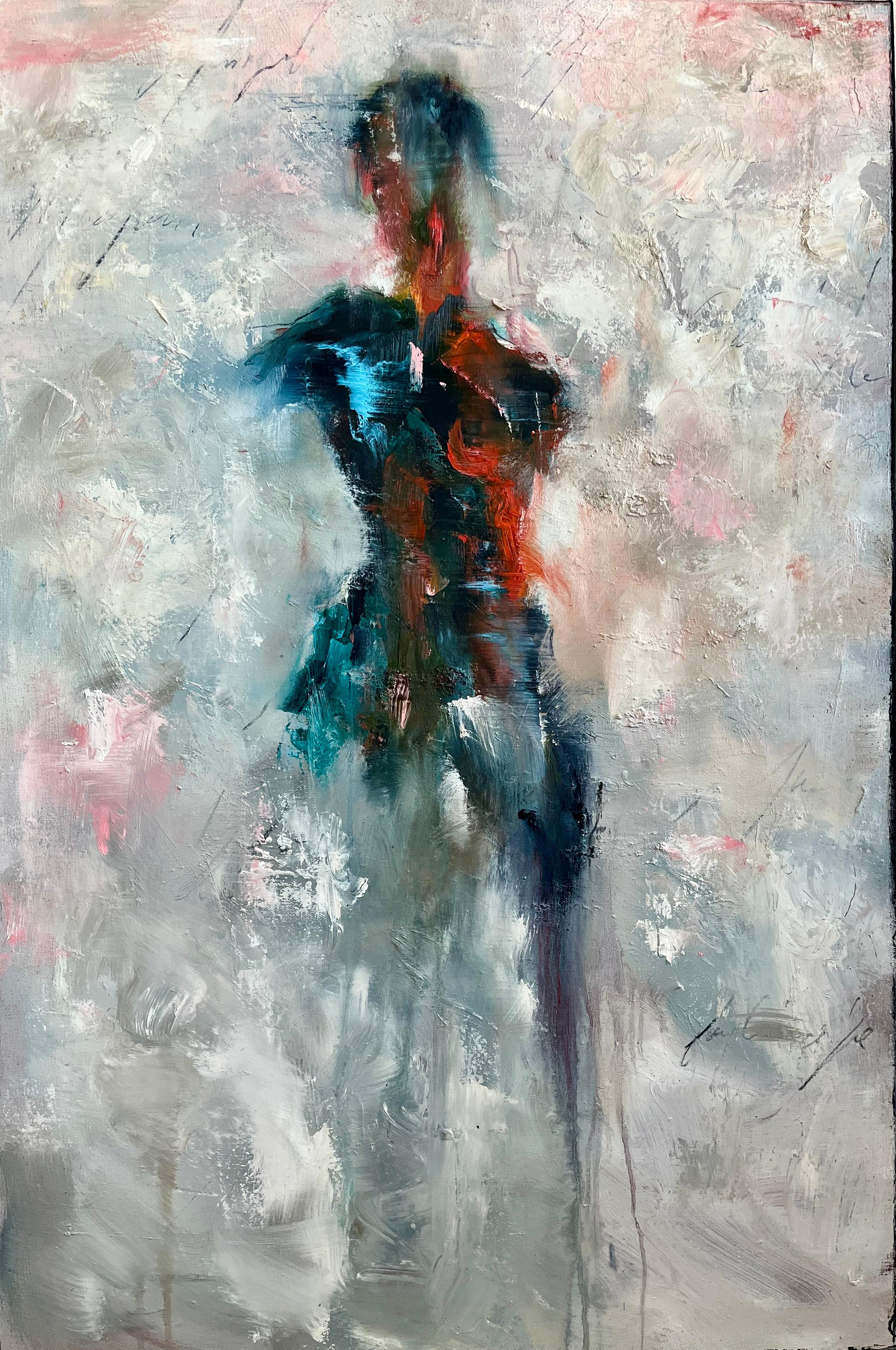 Mark Acetelli Abstract Painting - Achilles-original modern abstract figurative oil painting-contemporary Artwork