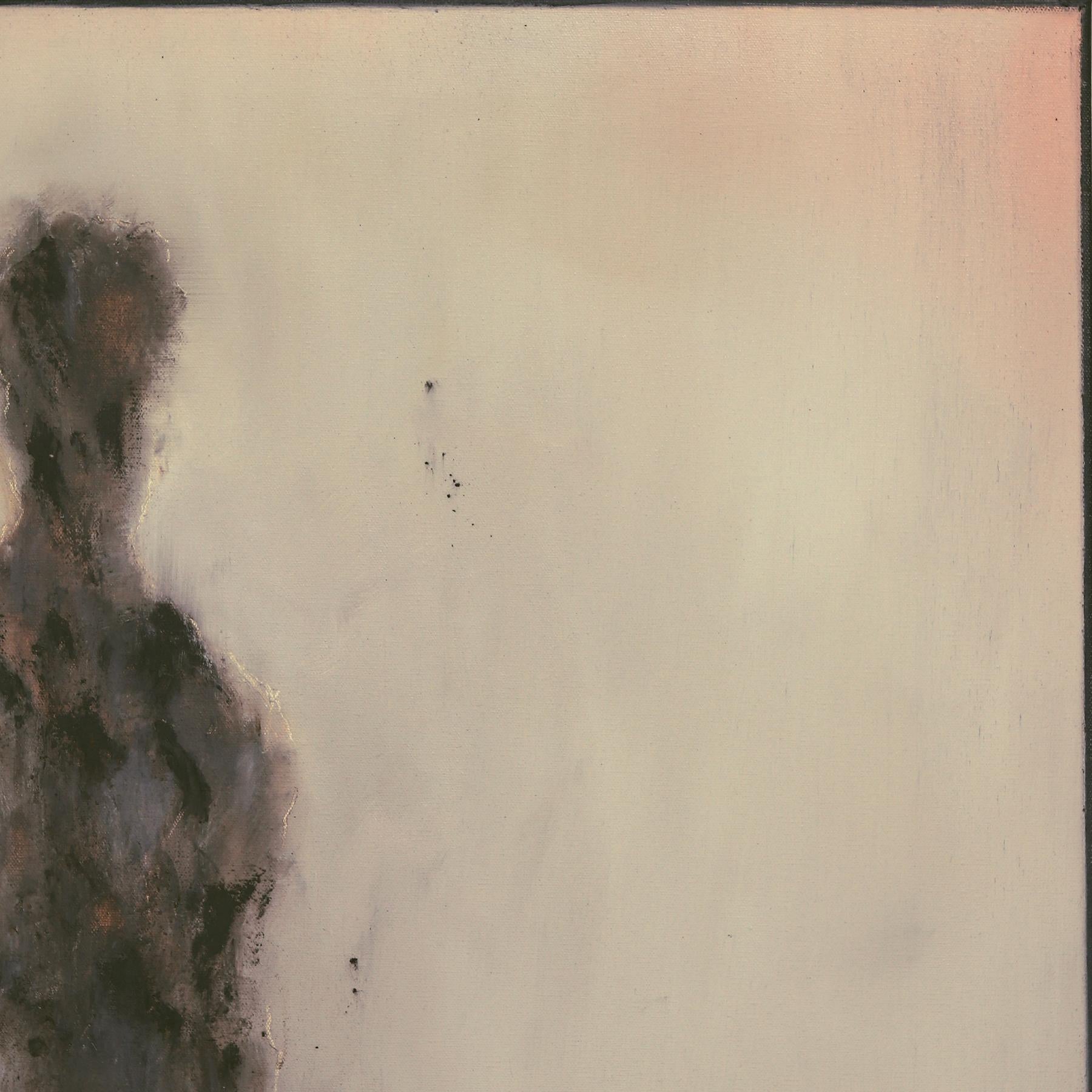 Beyond the Ashes - Abstract Moody Neutral Tone Figurative Oil Painting on Canvas For Sale 2