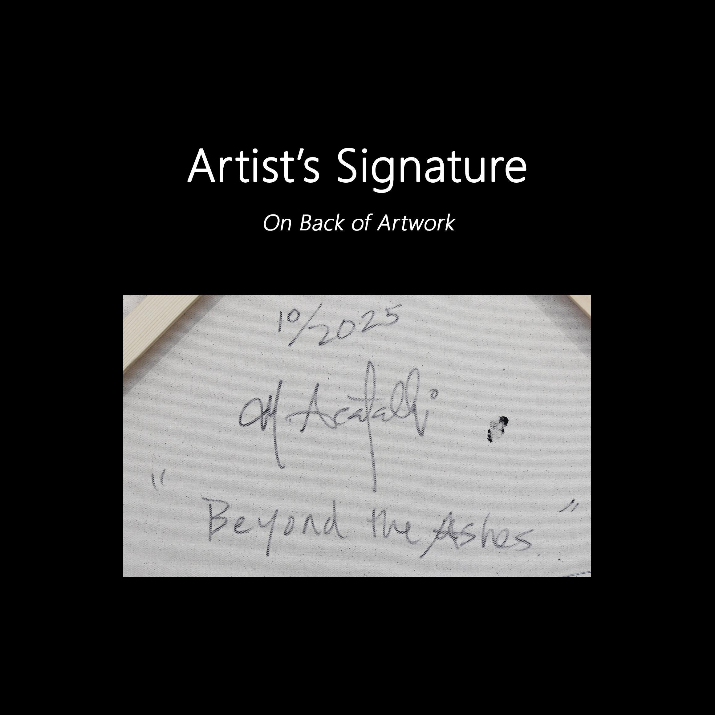 Beyond the Ashes - Abstract Moody Neutral Tone Figurative Oil Painting on Canvas For Sale 6