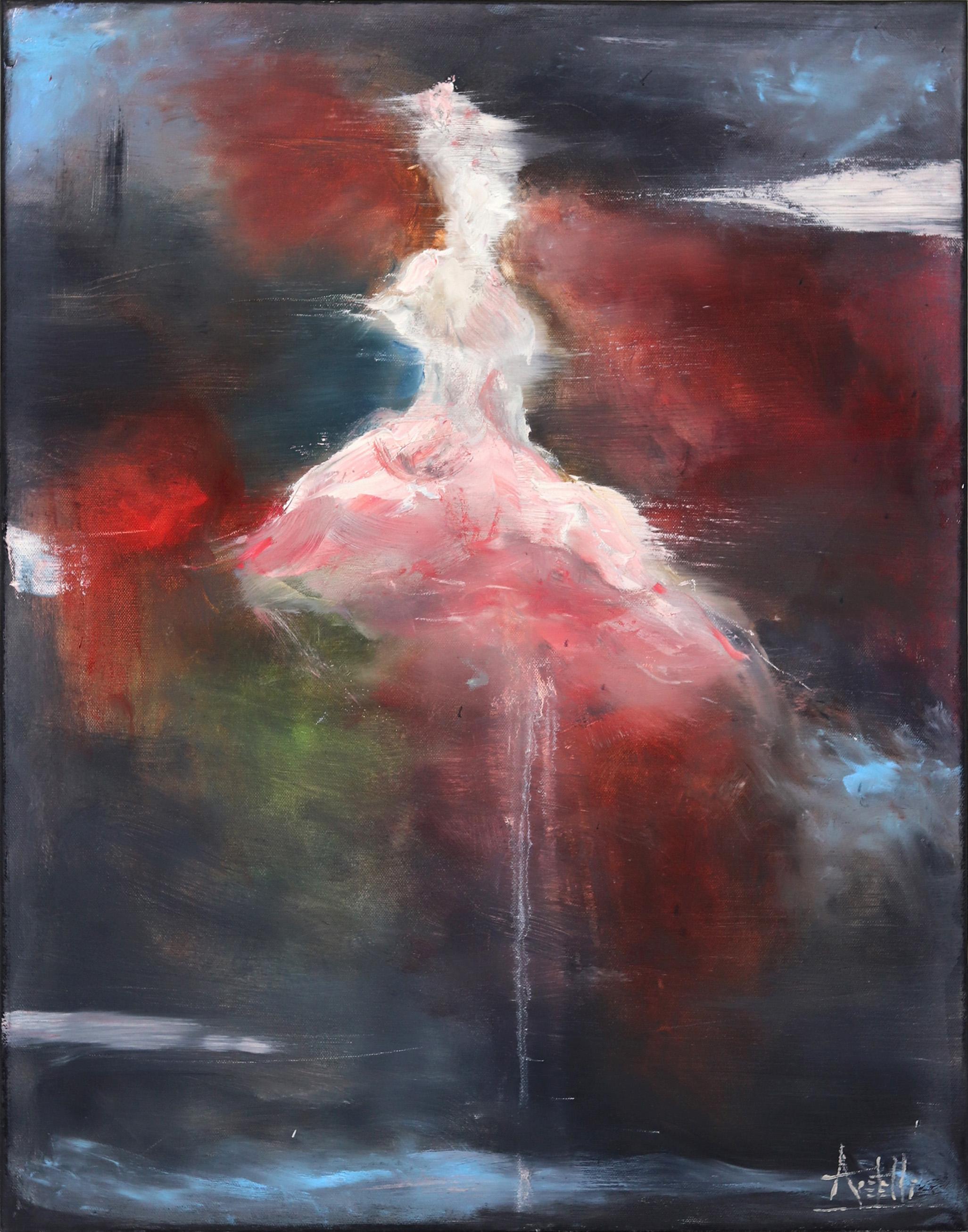Abstract Painting Mark Acetelli - Callas #2 - Peinture à l'huile - Danseurs de ballerines figuratives surélevées