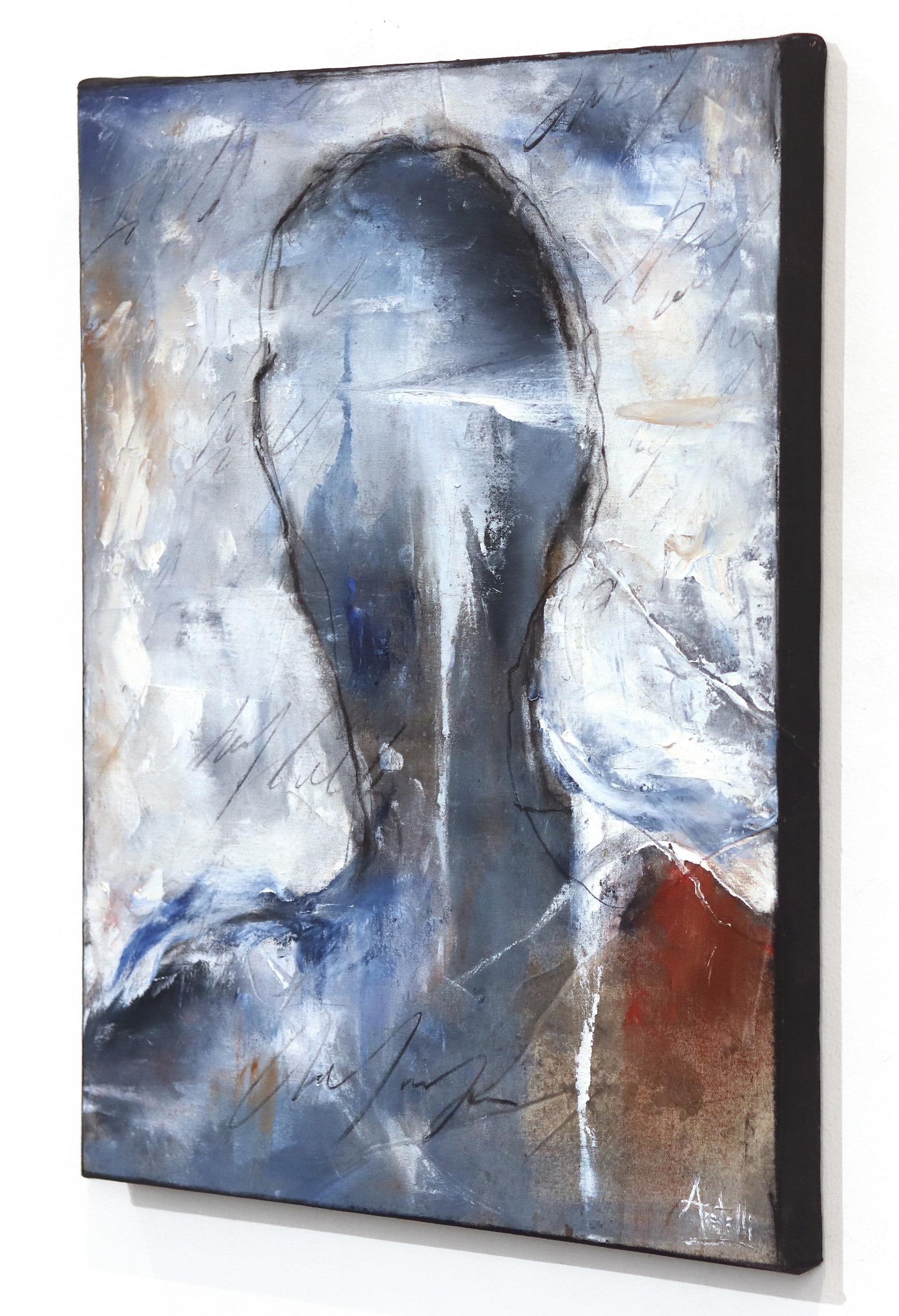 Cicero – Abstraktes figuratives Kunstwerk (Grau), Figurative Painting, von Mark Acetelli