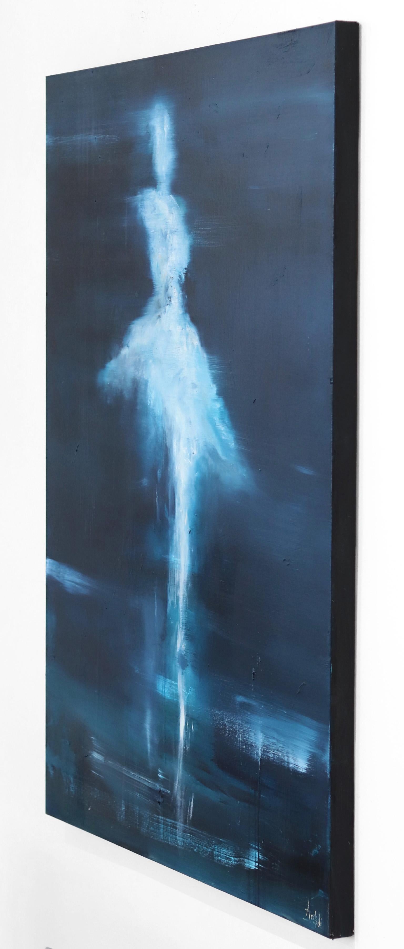 Dancer of Light- Original Oil on Canvas Abstract Elegant Figurative Painting For Sale 2