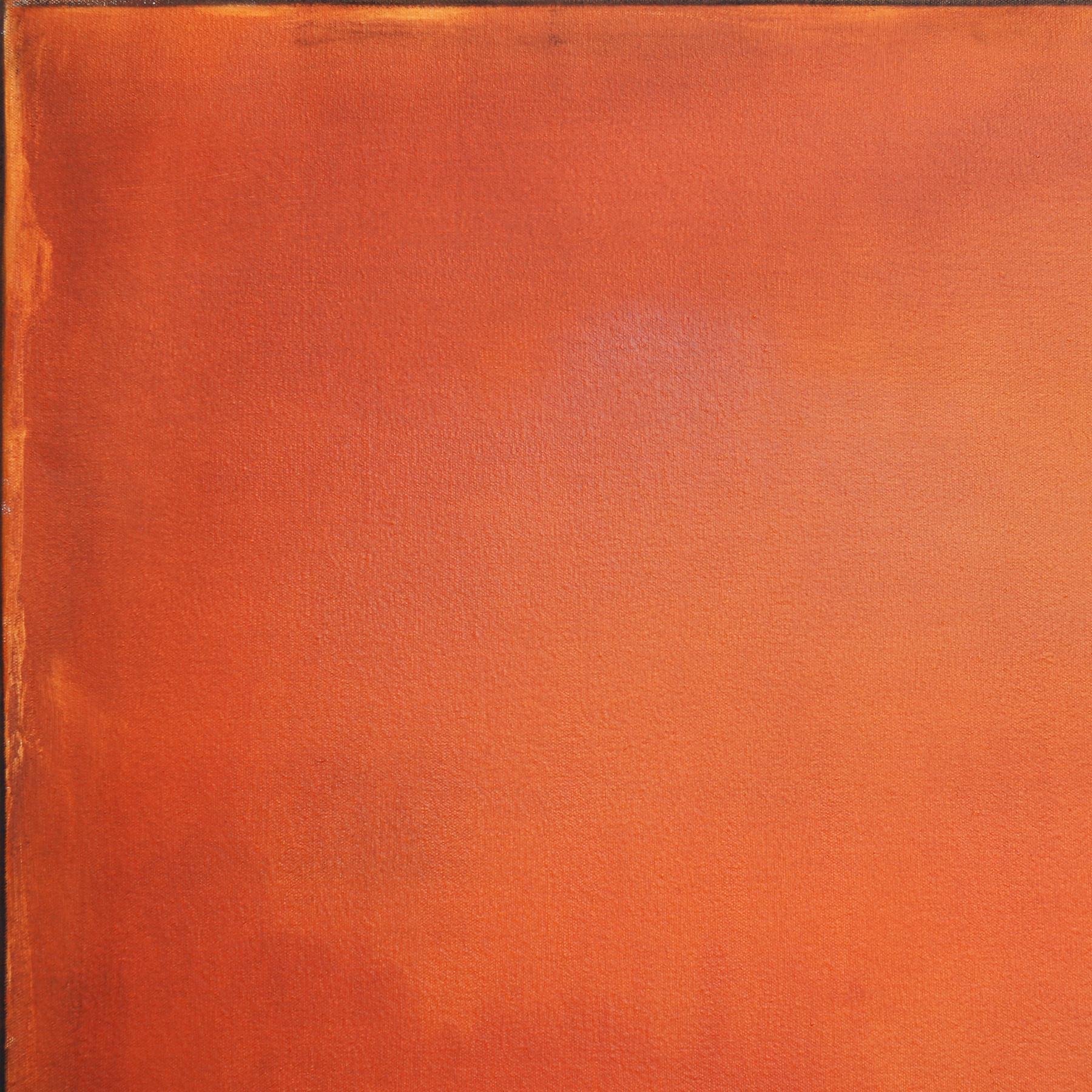 Dante's Summer - Vibrant Red Orange Atmospheric Abstract Oil Painting on Canvas For Sale 1