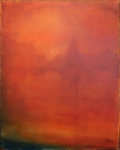 Dante's Summer - Leuchtendes Rot Orange Stimmungsvolles Abstraktes Ölgemälde auf Leinwand