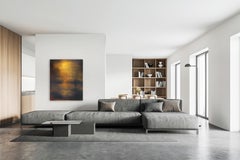 Distance Between 2 - Elegante abstrakte Landschaft, Ölgemälde