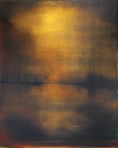 Distance Between 2 - Elegant Abstract Landscape Oil Painting