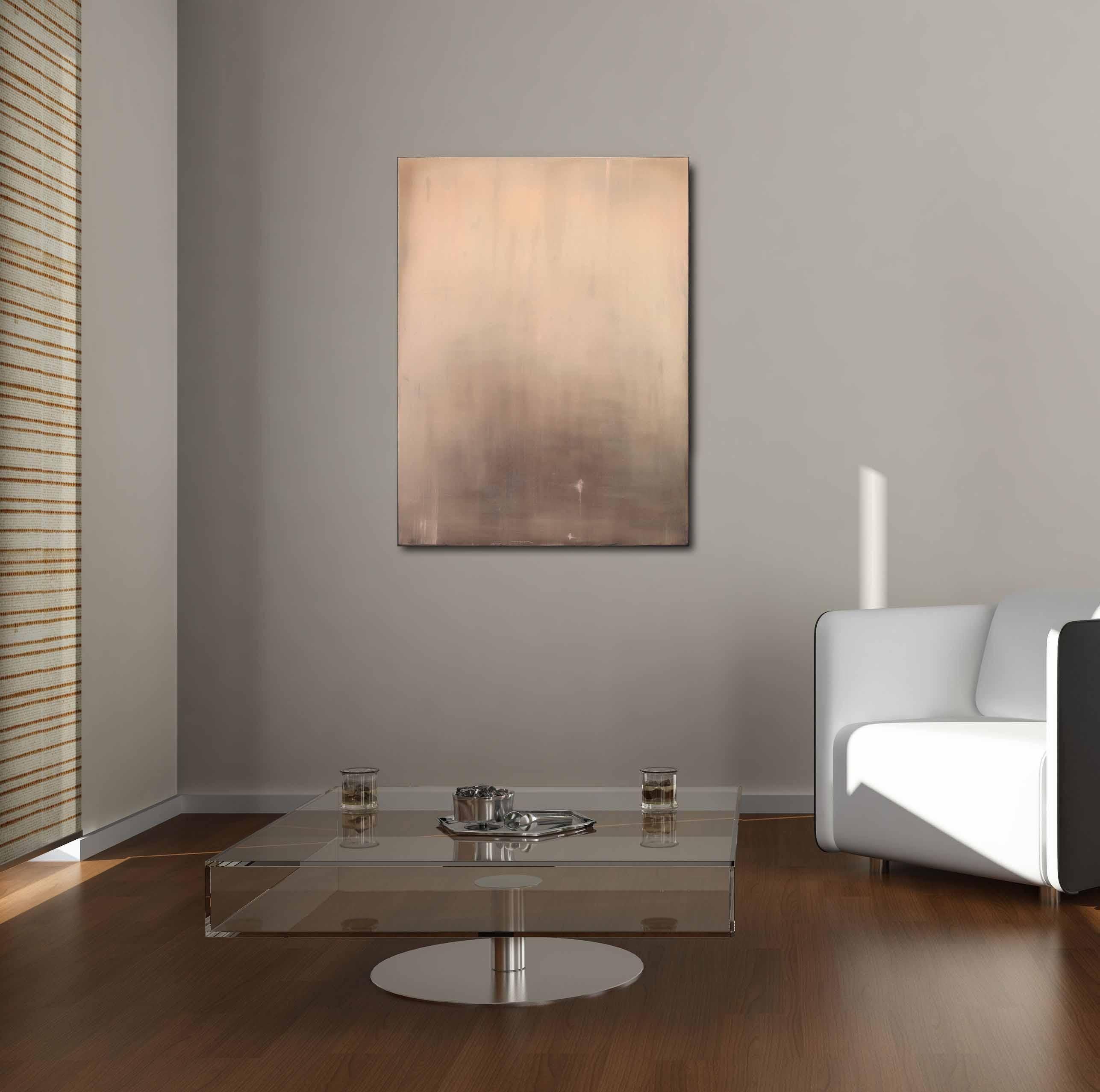 Rose fanée - Couleur atténuée Atmosphérique Abstrait séduisant Peinture à l'huile sur toile en vente 2