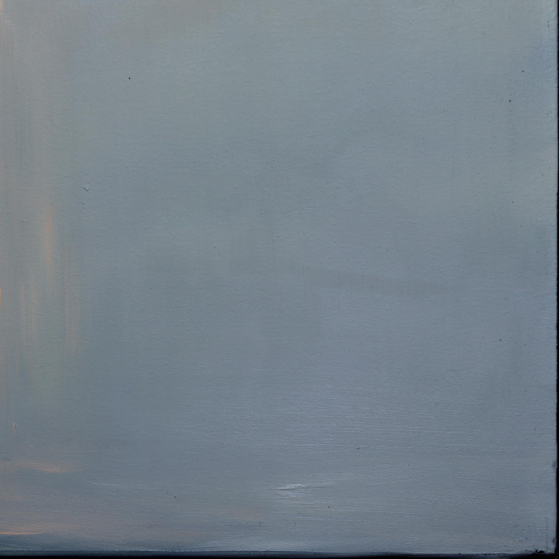 Falling Fire - Muted Color Atmospheric Abstract Alluring Oil Painting on Canvas For Sale 5