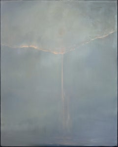 Falling Fire - Muted Color Atmospheric Abstract Alluring Oil Painting on Canvas