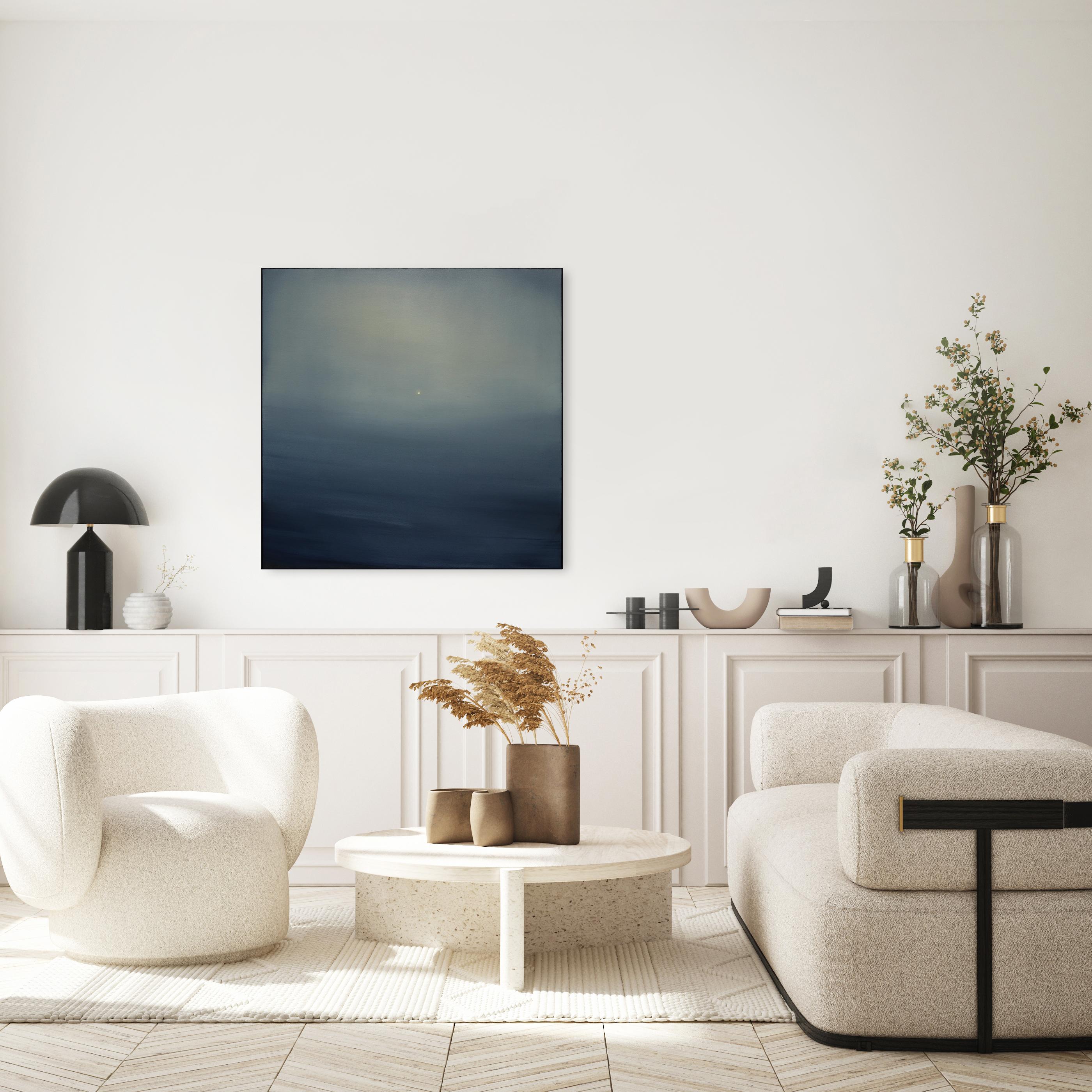 Guided By Your Light - Abstract Atmospheric Landscape Oil Painting on Canvas For Sale 3