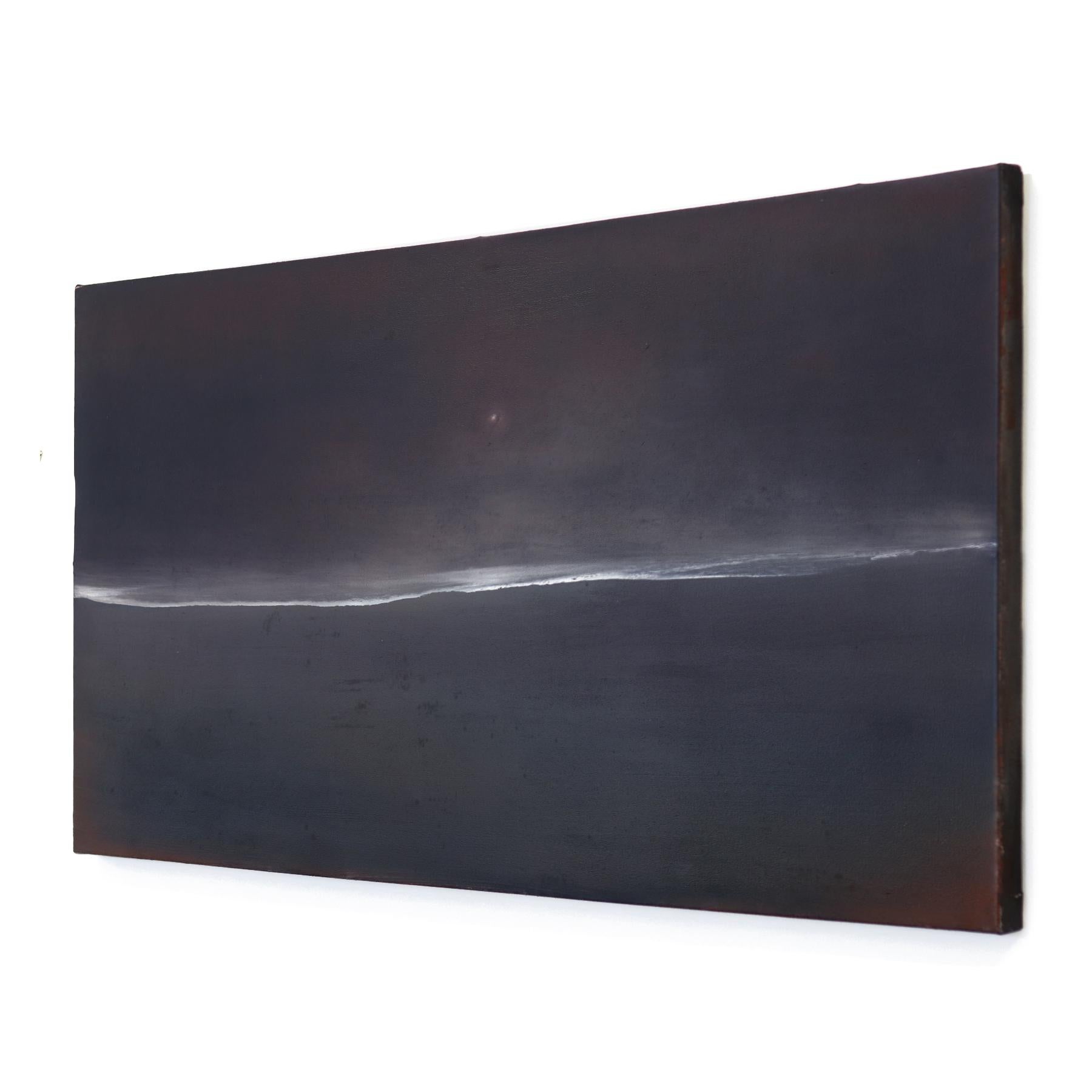 Distacco infinito - Pittura ad olio su tela di un paesaggio atmosferico astratto - Landscape Painting Nero di Mark Acetelli
