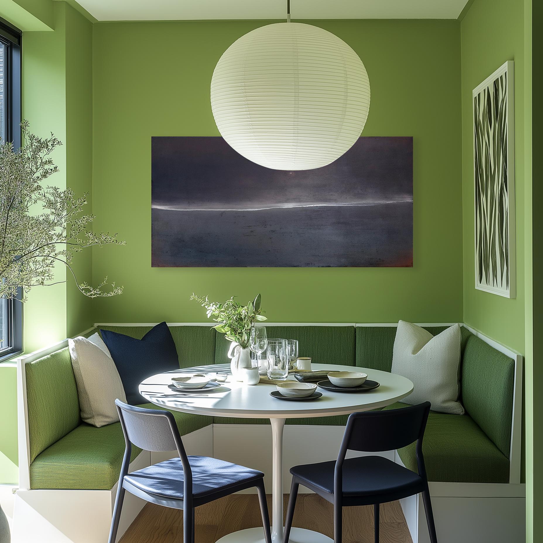 Distacco infinito - Pittura ad olio su tela di un paesaggio atmosferico astratto in vendita 1
