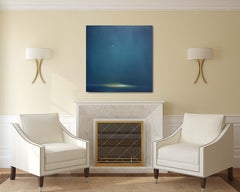 Infinity Bliss - Bue Tone Abstract Atmospheric Landscape Pintura al óleo sobre lienzo