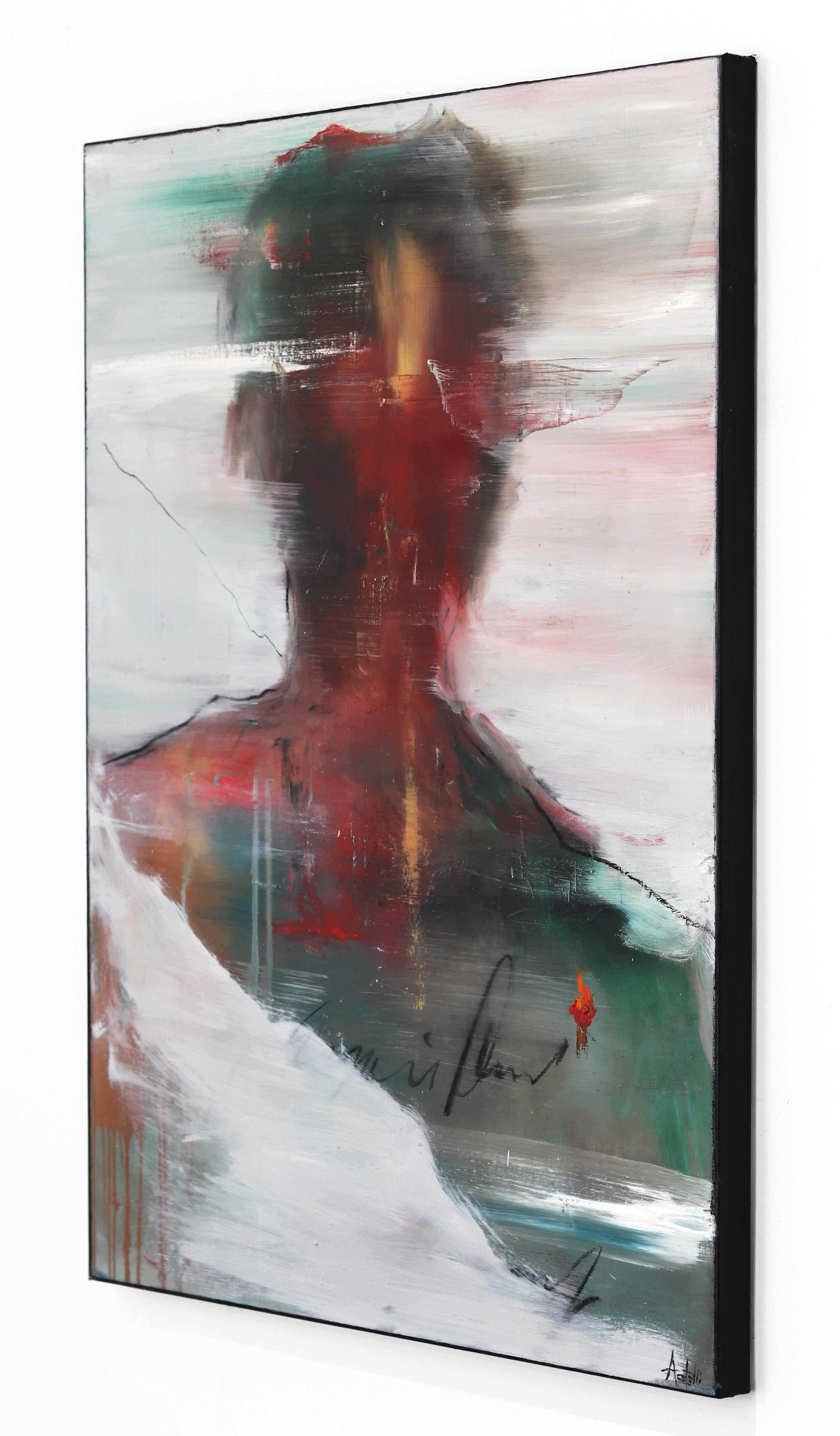 Lorenzo  - Huile sur toile - Peinture figurative abstraite en vente 1