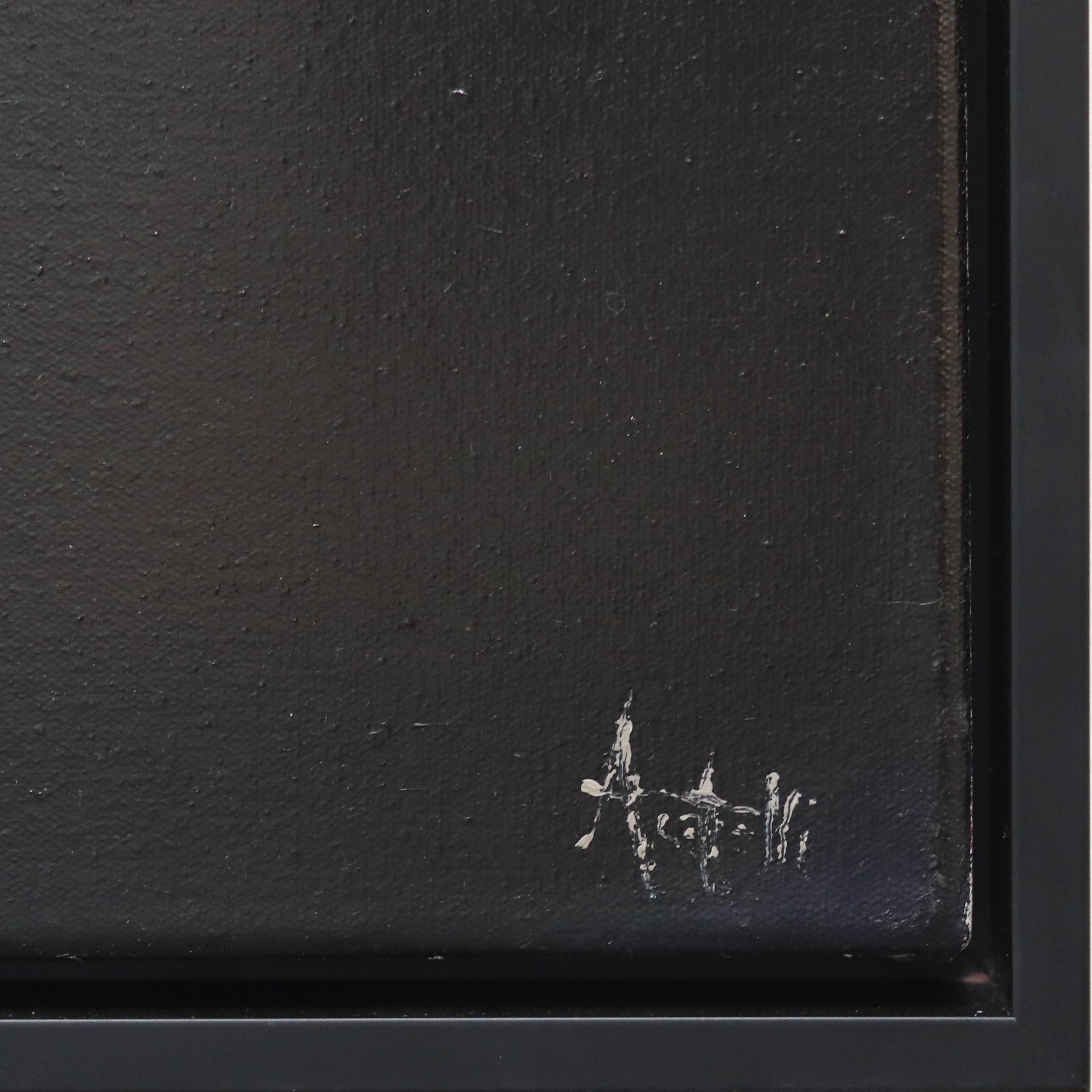 Lucia L'Amour -  Pintura al óleo figurativa abstracta con marco negro en venta 3