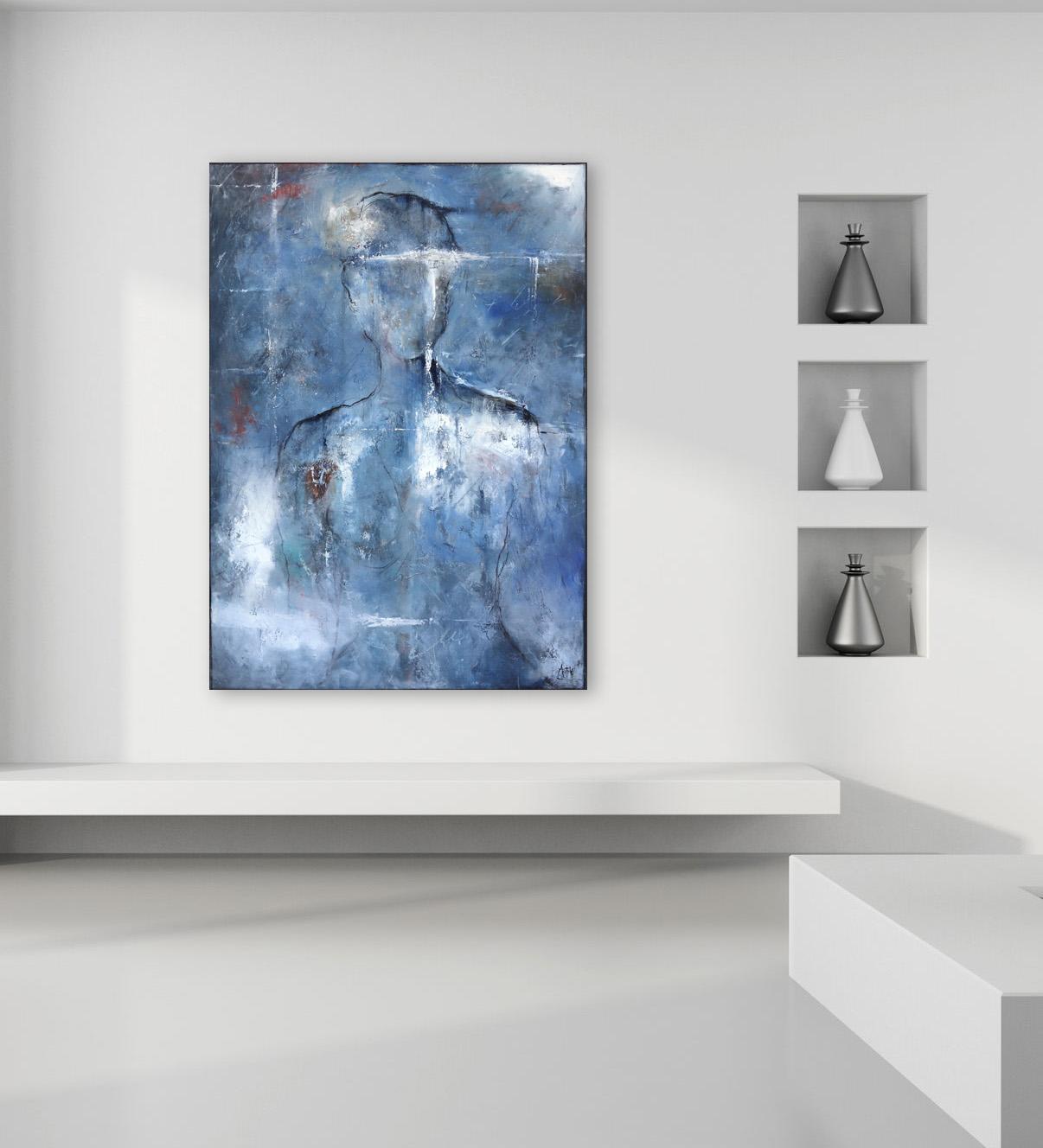 Meritage - huile sur toile - peinture figurative abstraite en vente 4