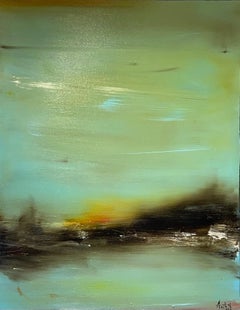 Monterroso-original peinture à l'huile abstraite moderne paysage- Art contemporain