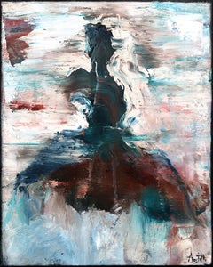 La danse de Paloma - Huile sur toile - Peinture figurative abstraite de danseuse