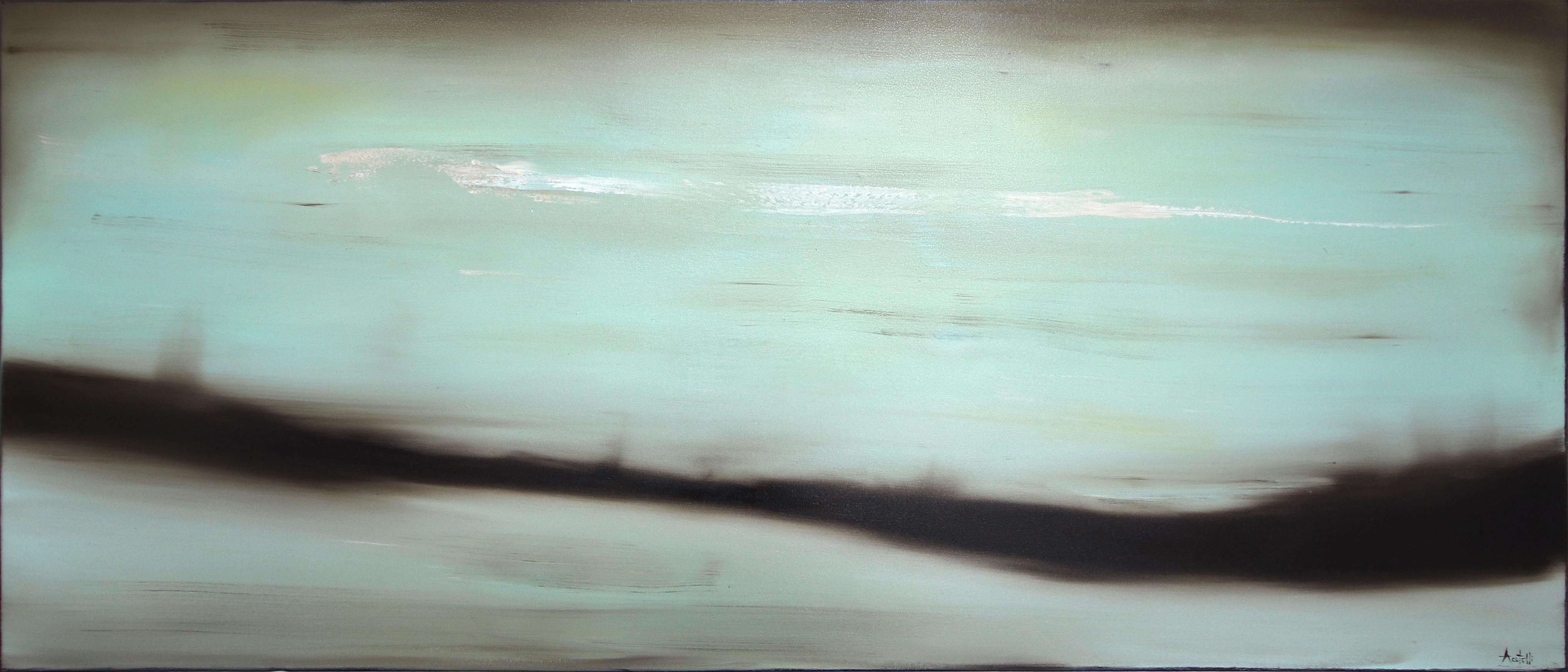 Landscape Painting Mark Acetelli - Le chemin de Plato - Grande huile sur toile originale - Peinture de paysage abstrait
