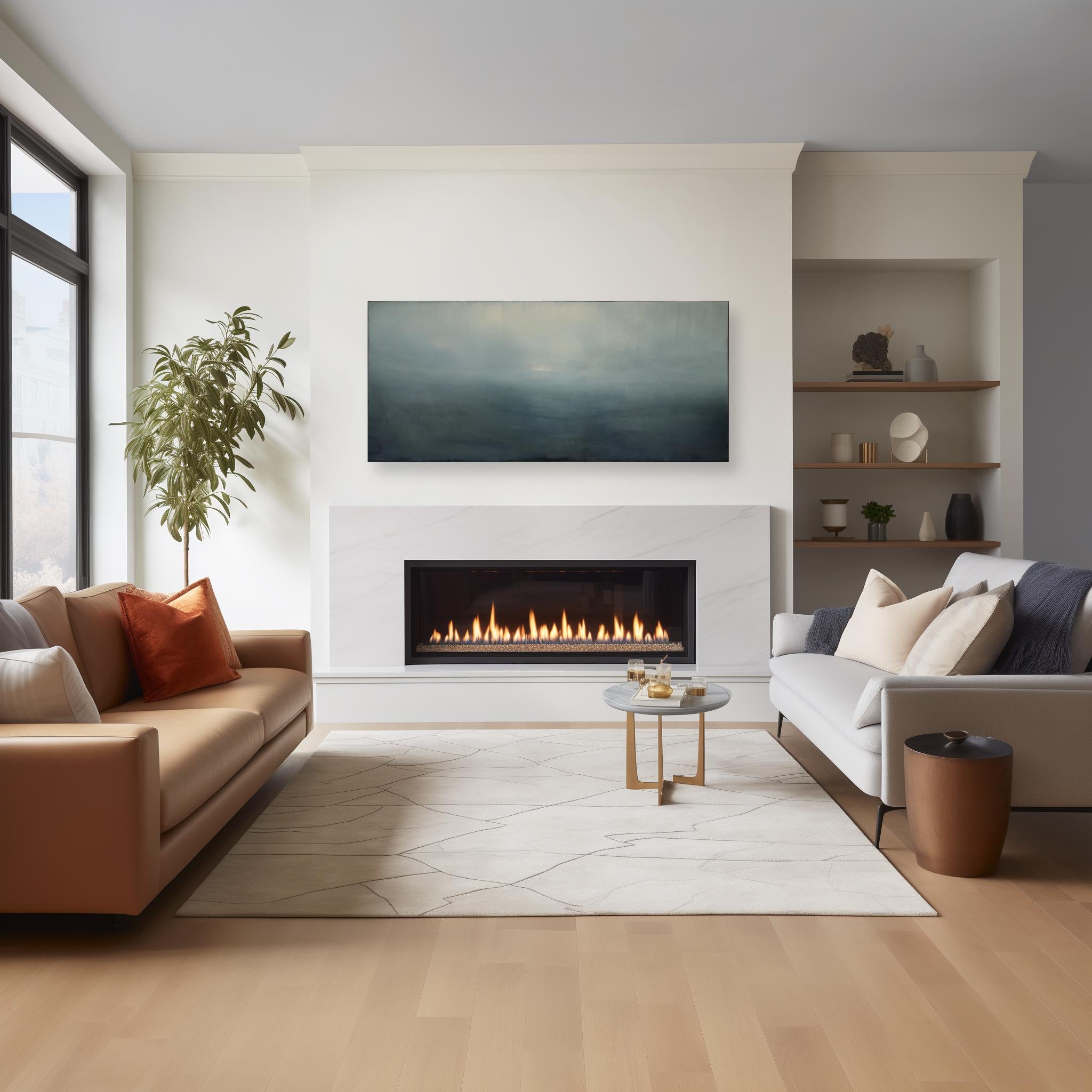 Set Adrift - Pittura a olio su tela di grandi dimensioni con atmosfera astratta e seducente in vendita 3