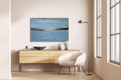 Sojourn II - Original Oil on Canvas Abstract Blue Landscape Painting
