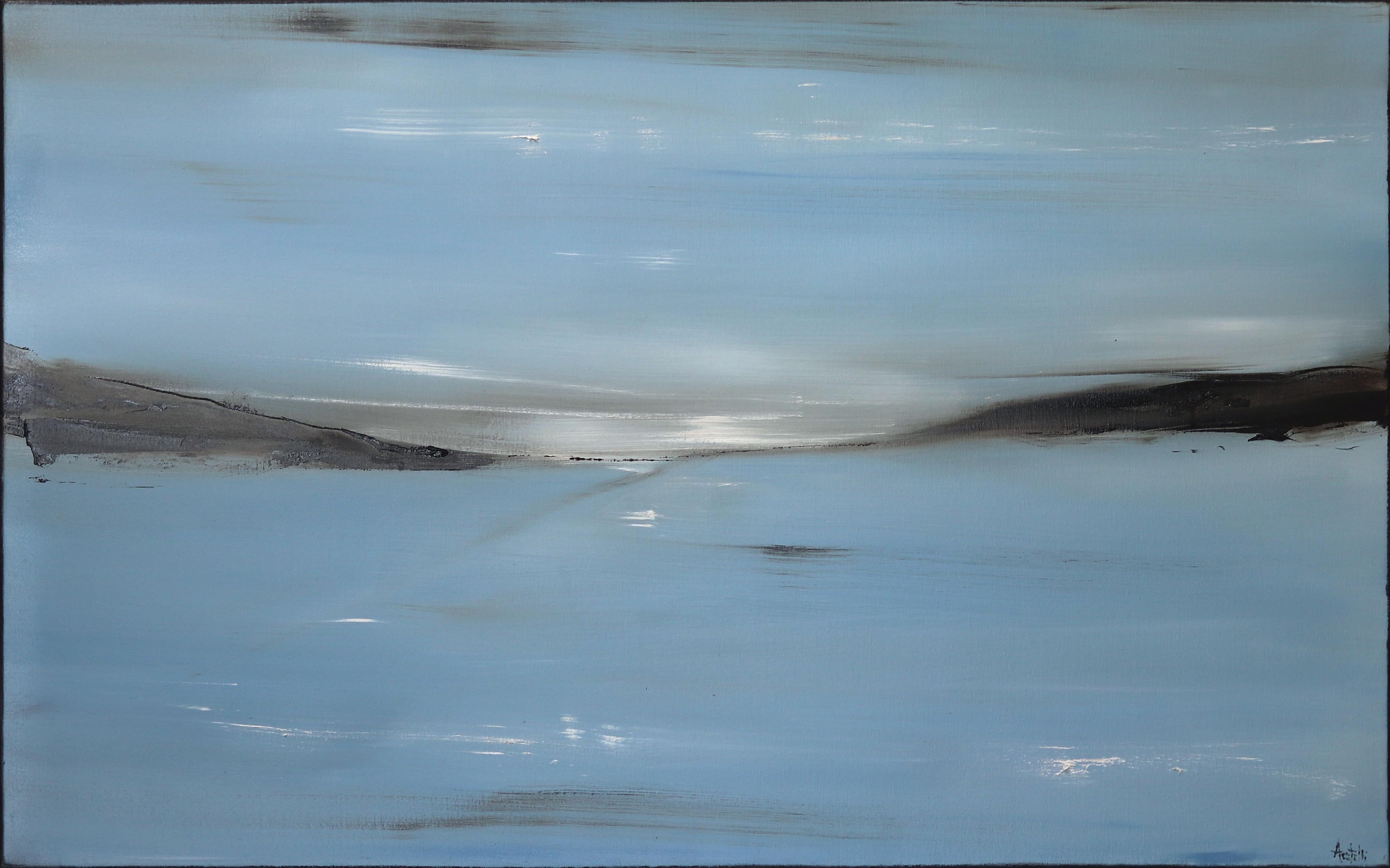 Landscape Painting Mark Acetelli - Sojourn II - Huile sur toile originale - Peinture de paysage abstrait