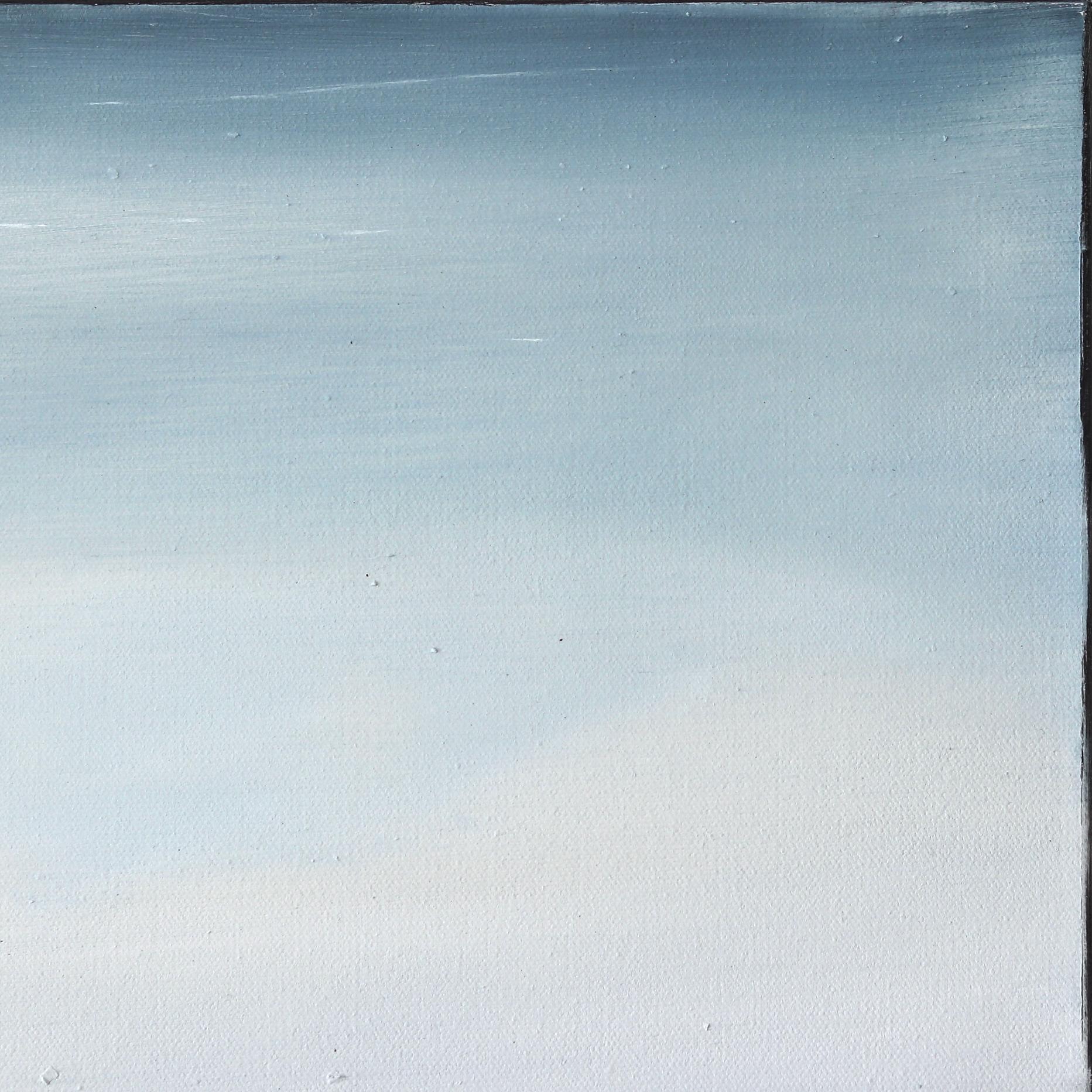 Solstice I - Elegant Blue Abstract Landscape Oil Painting For Sale 1