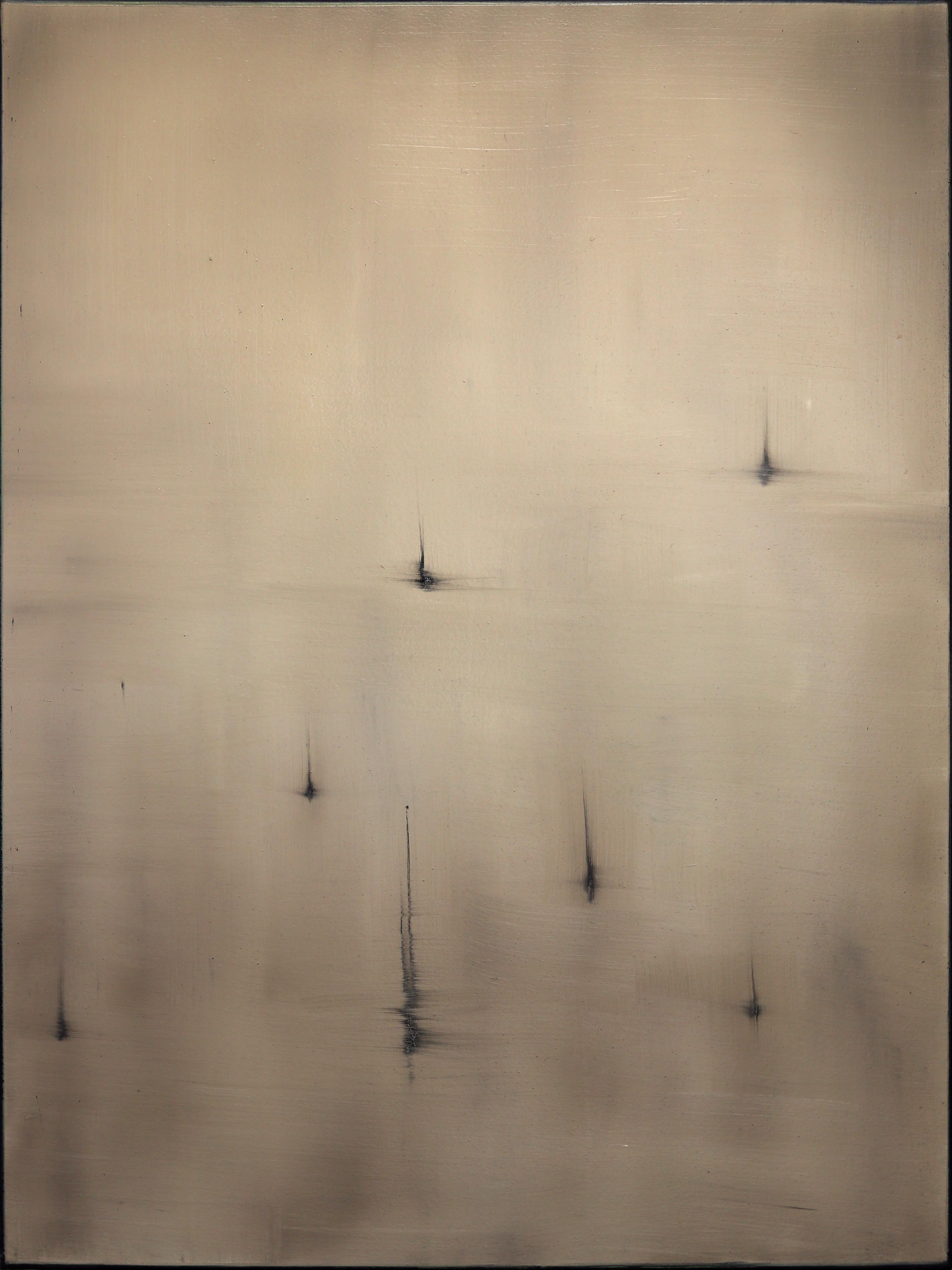 Calme et réflexion - Peinture à l'huile abstraite atmosphérique et séduisante sur toile