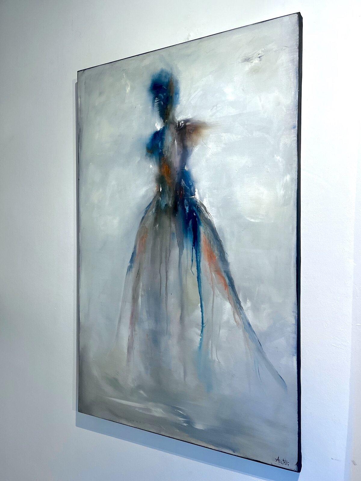 The Muse-original abstract female figurative oil painting-contemporary Artwork - Abstract Expressionist Painting by Mark Acetelli