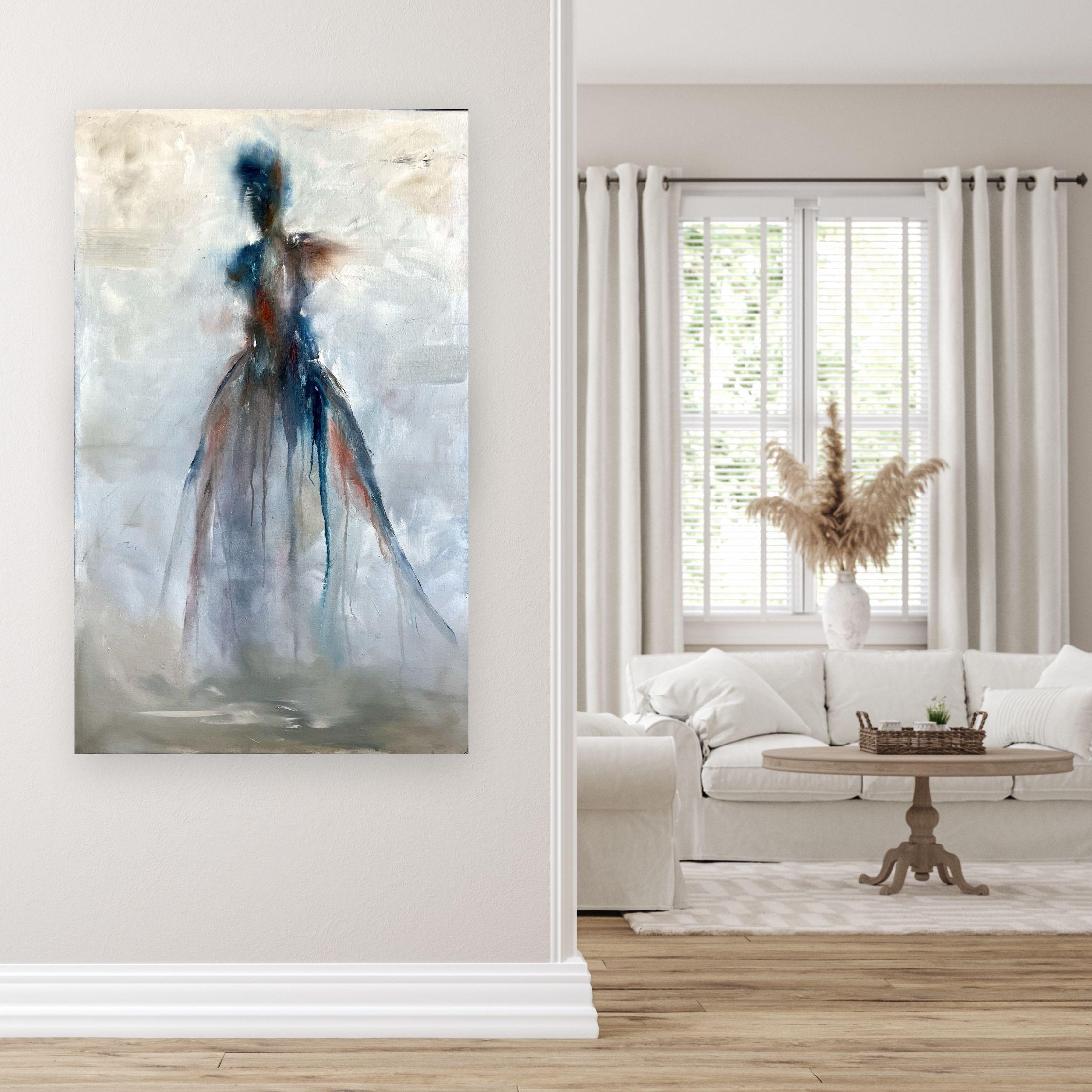 The Muse-original abstract female figurative oil painting-contemporary Artwork For Sale 1
