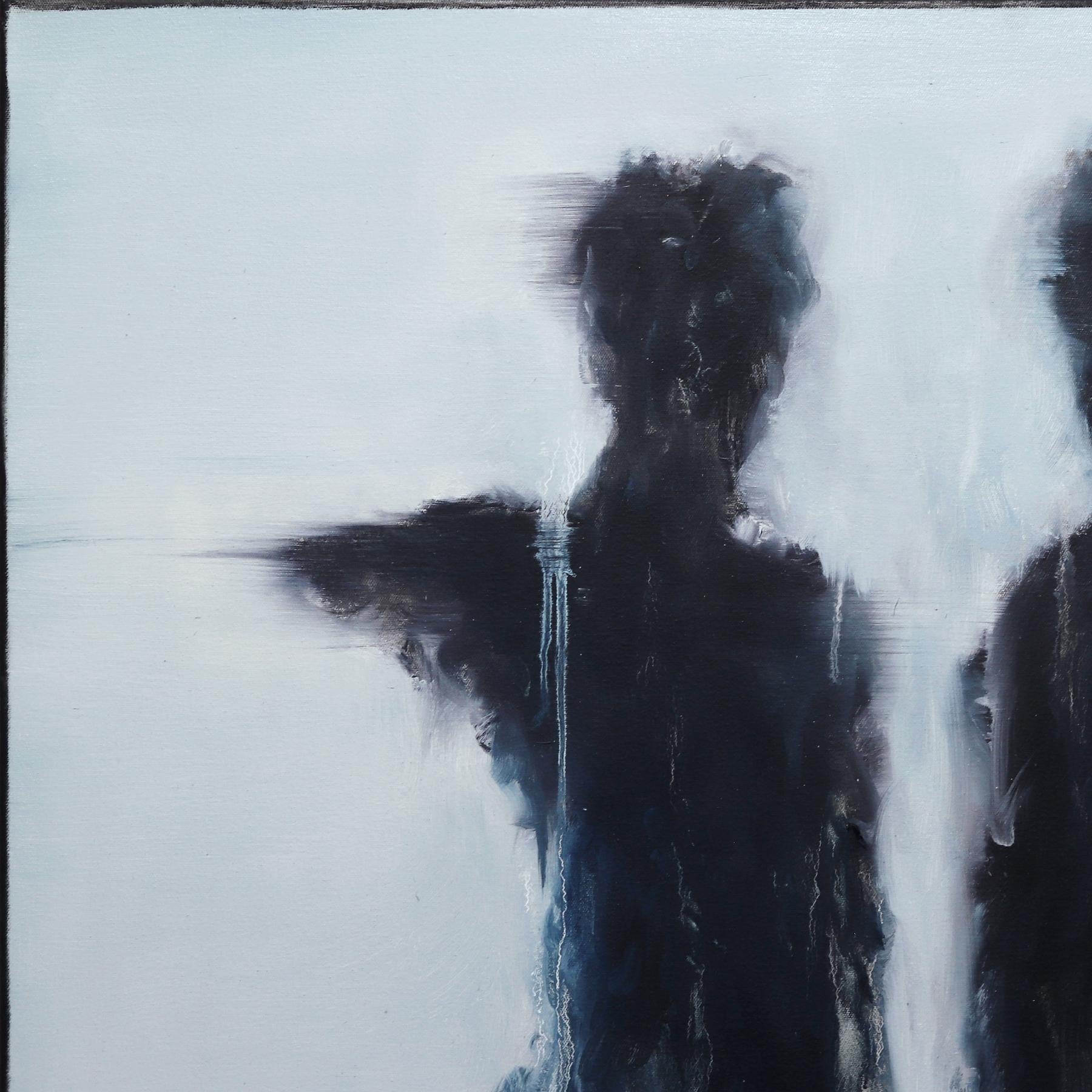 Due amanti -  Pittura ad olio figurativa astratta - Painting Astratto di Mark Acetelli