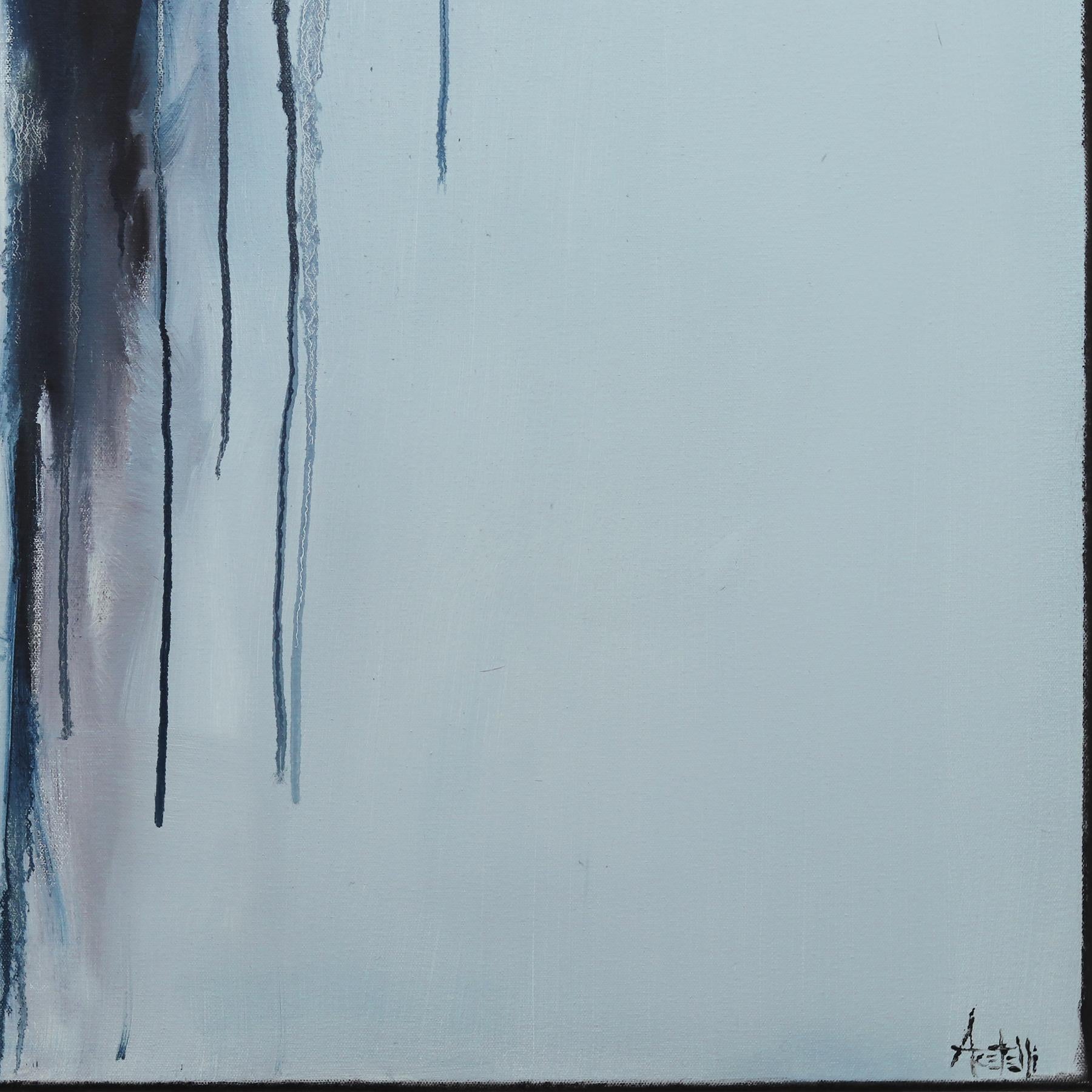 Due amanti -  Pittura ad olio figurativa astratta in vendita 3