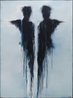 Two Lovers -  Abstract Figurative Oil Painting