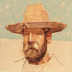« Bad Hombre XLIV » (2025) par Mark Andrew Bailey, peinture à l'huile originale, cowboy