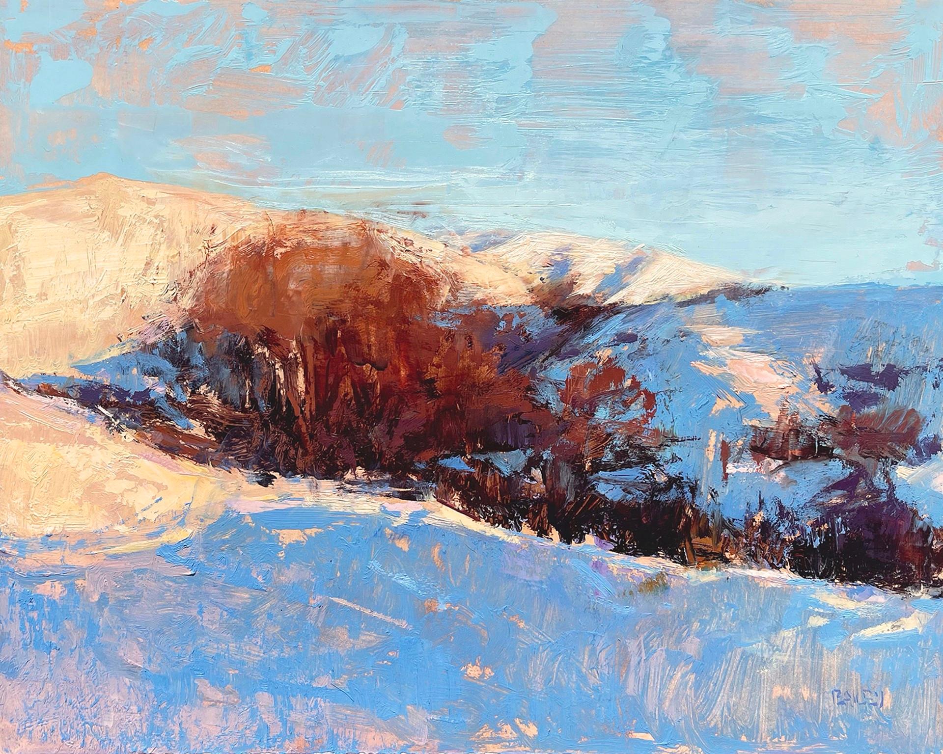 Mark Andrew Bailey Landscape Painting - "Nestled In" Oil Painting
