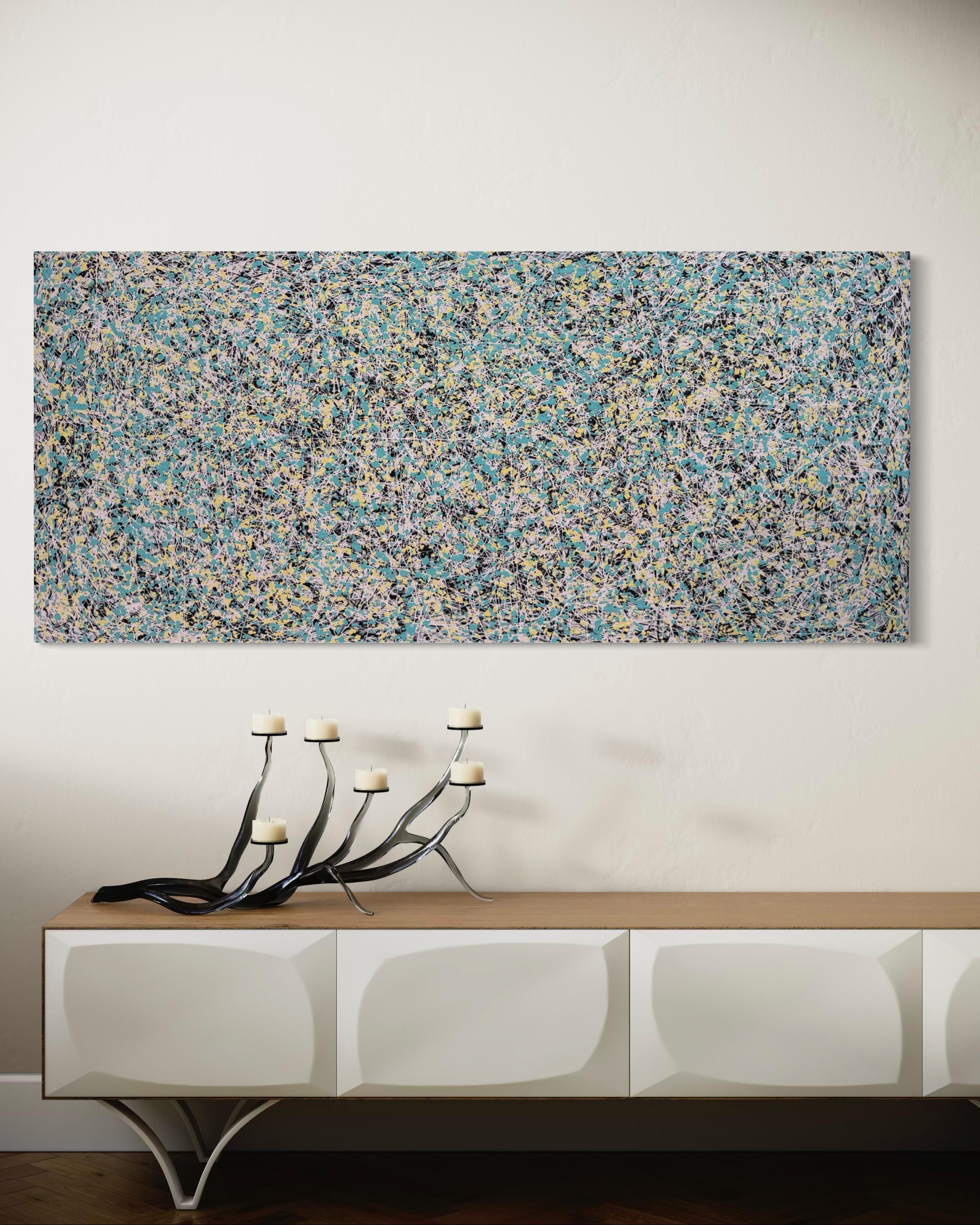 Abstraktes Gespräch 3, Modernes Originalgemälde, hängefertig (Grau), Abstract Painting, von Mark Antoni
