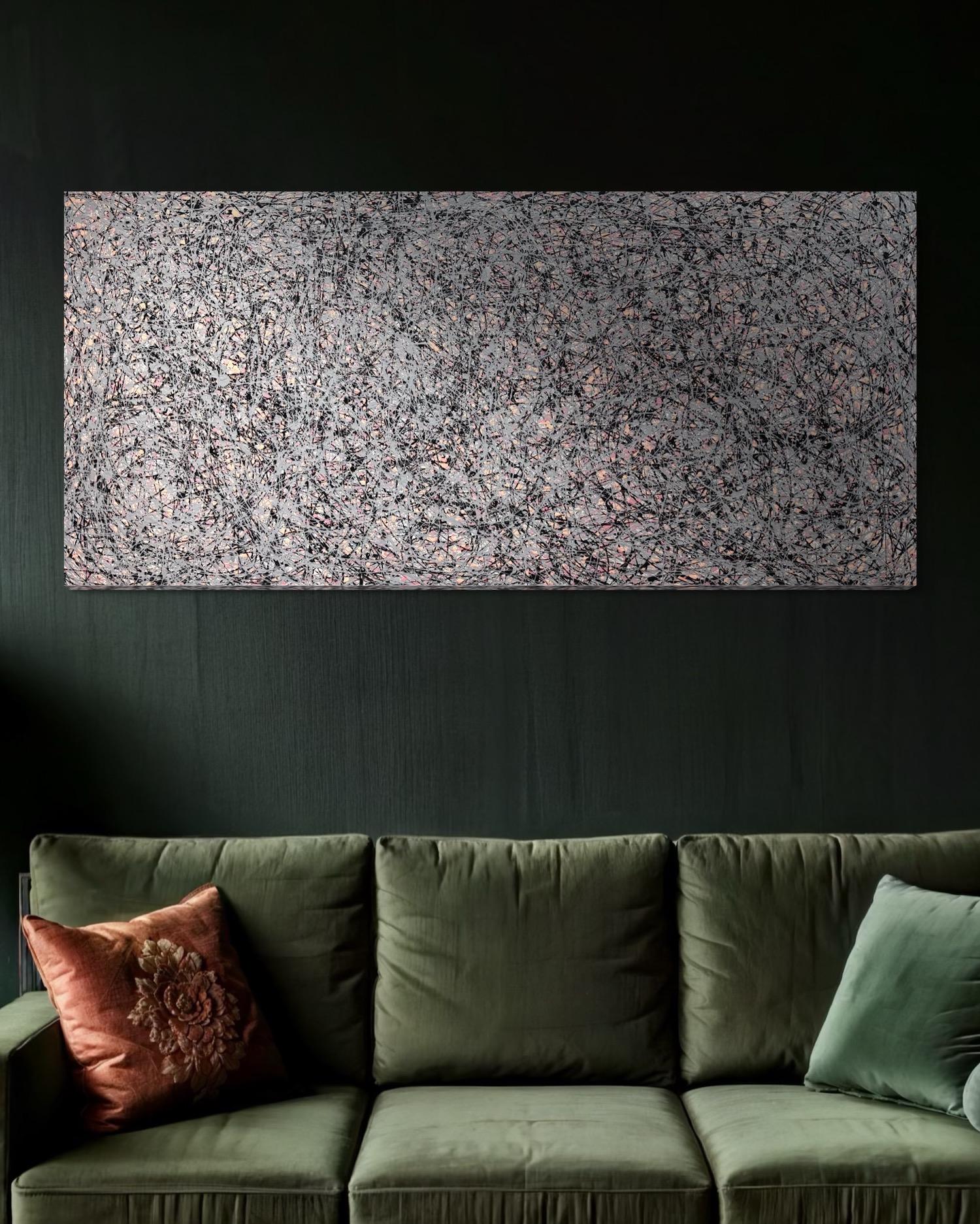 Abstraktes Gespräch 4, Modernes Originalgemälde, hängefertig (Grau), Abstract Painting, von Mark Antoni